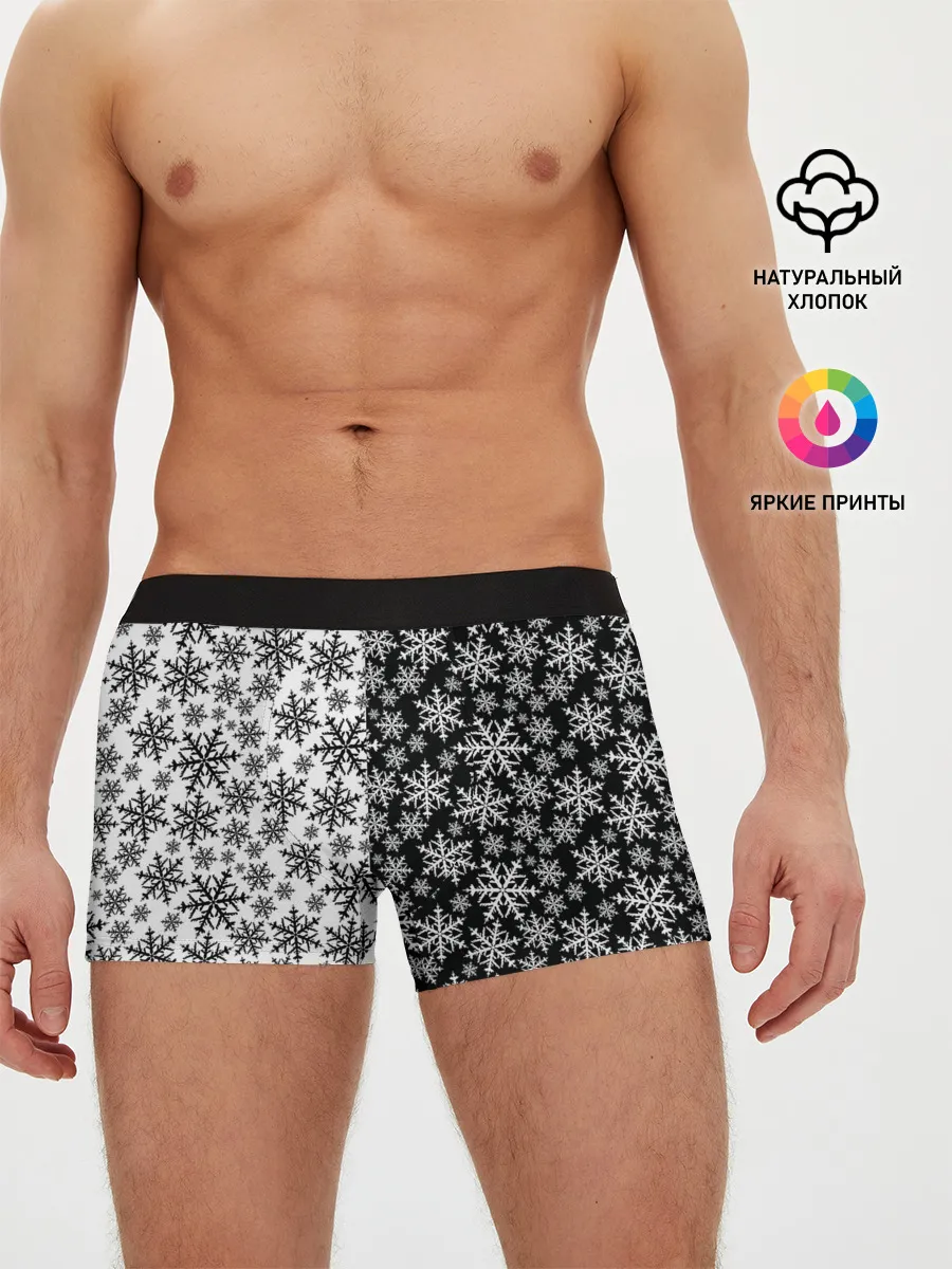 Мужские трусы боксеры / Снежинки
