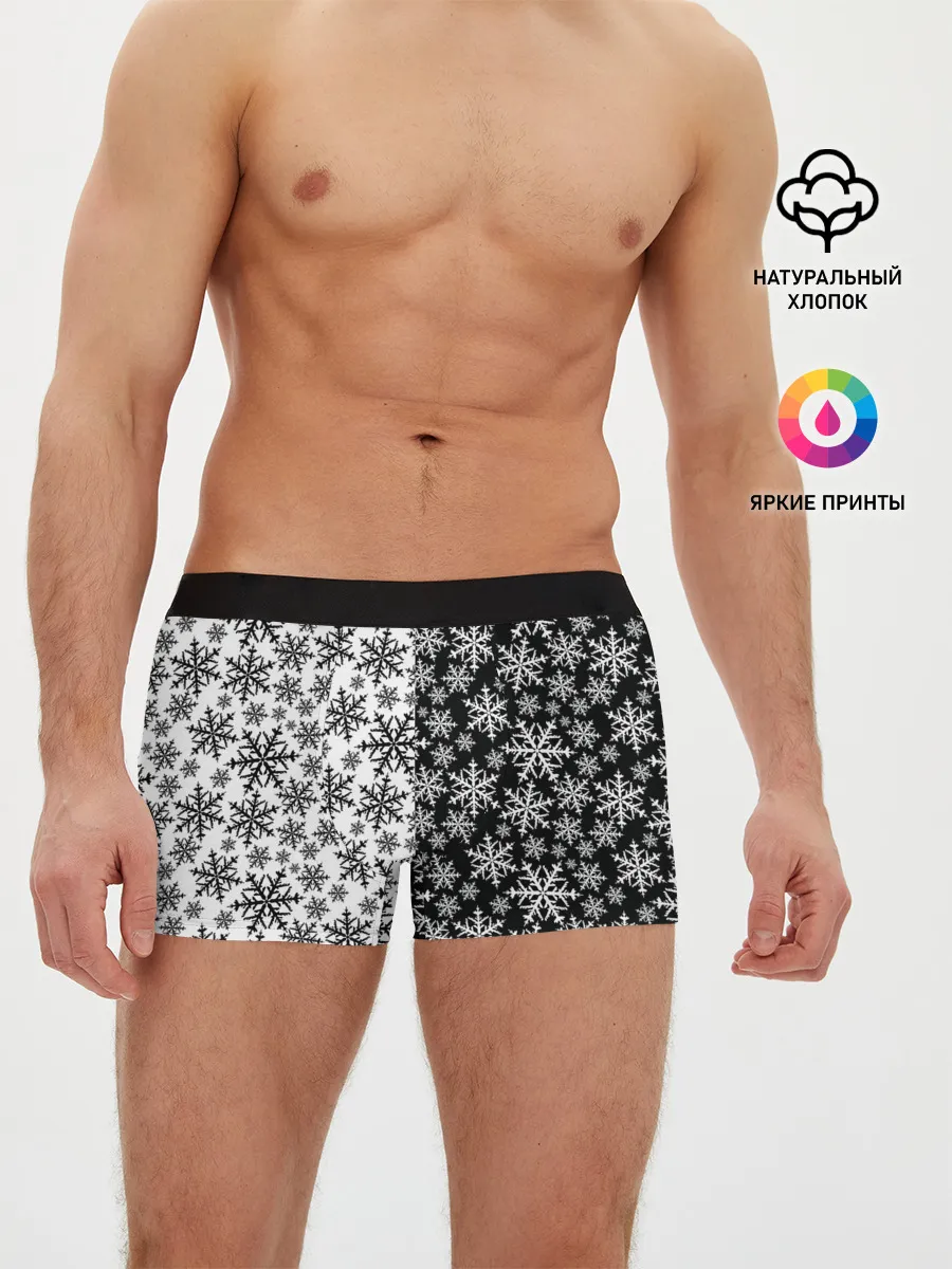 Мужские трусы боксеры / Снежинки