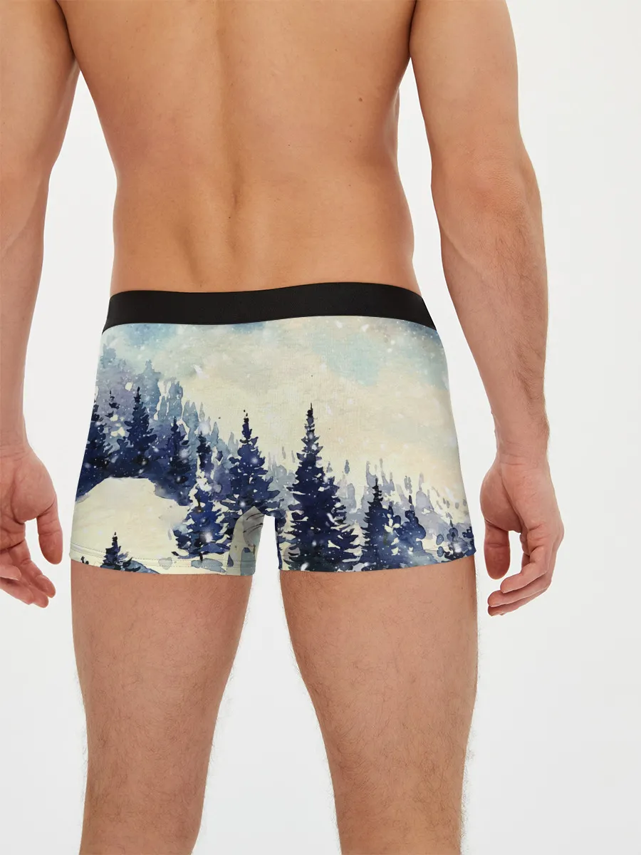 Мужские трусы боксеры / Зимний Майнкрафт