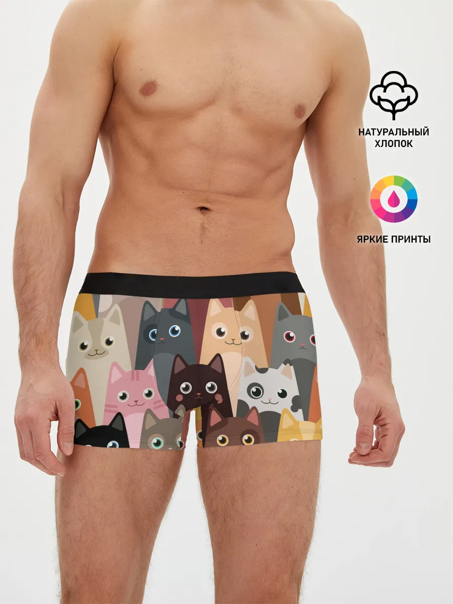 Мужские трусы боксеры / Котики мультяшные