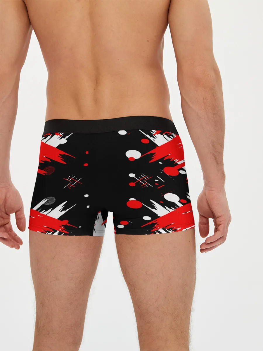 Мужские трусы боксеры / Хвост Феи красно-черная геометрия