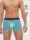 Мужские трусы боксеры / Белый котик и воробушек