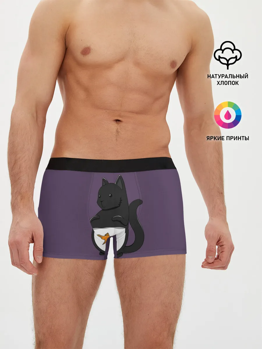 Мужские трусы боксеры / Довольный кот