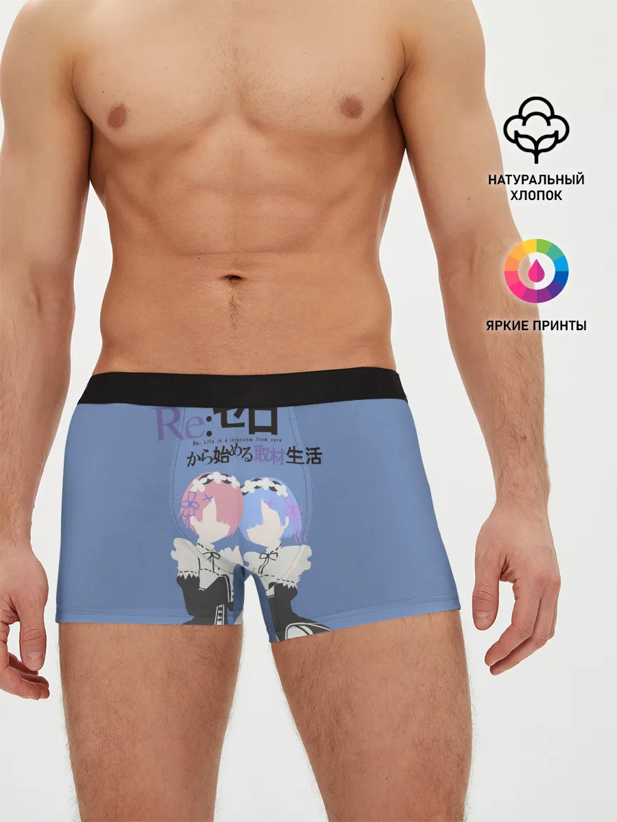 Мужские трусы боксеры / re zero rem & ram