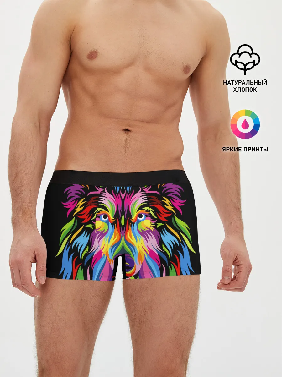 Мужские трусы боксеры / Neon wolf