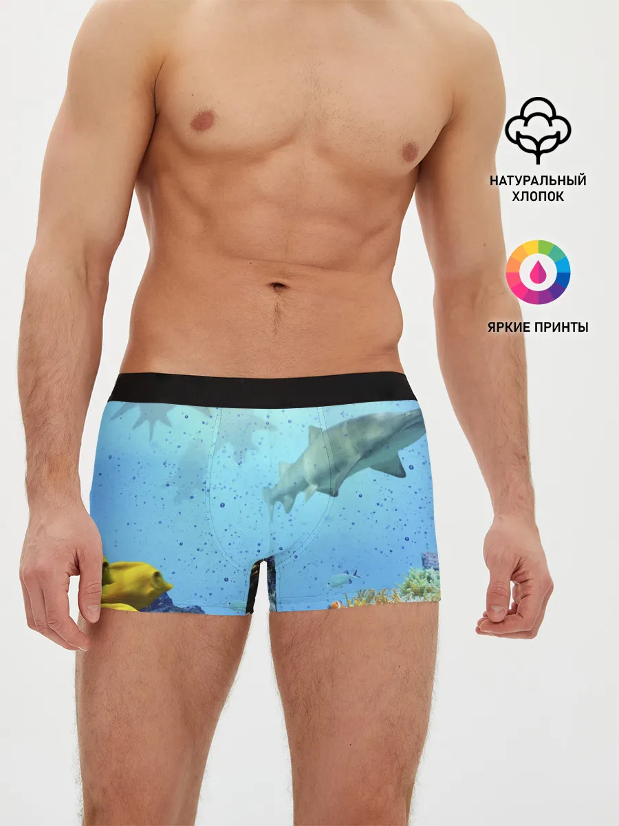 Мужские трусы боксеры / акулы