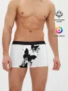 Мужские трусы боксеры / Черные бабочки на белом