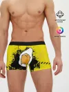 Мужские трусы боксеры / веселое яйцо на черном фоне