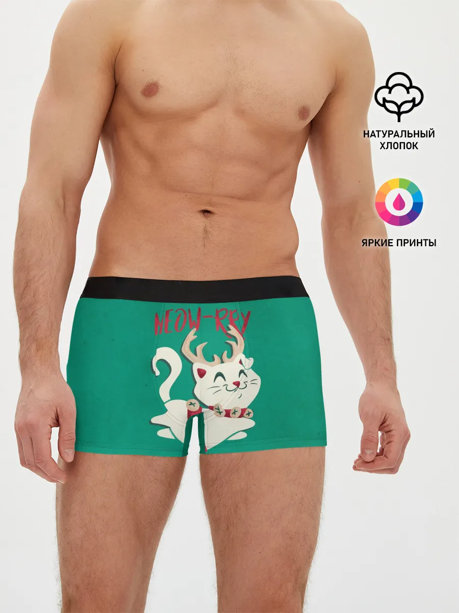Мужские трусы боксеры / Meow-rry Catmas