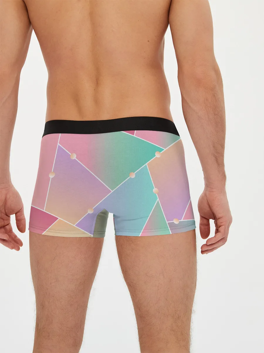 Мужские трусы боксеры / Нежные цвета геометрии