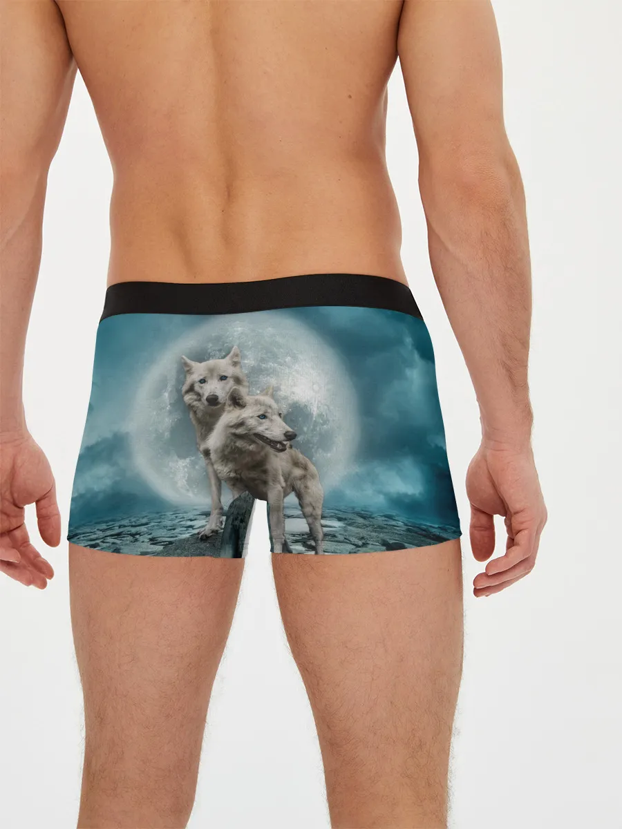 Мужские трусы боксеры / Волки альбиносы