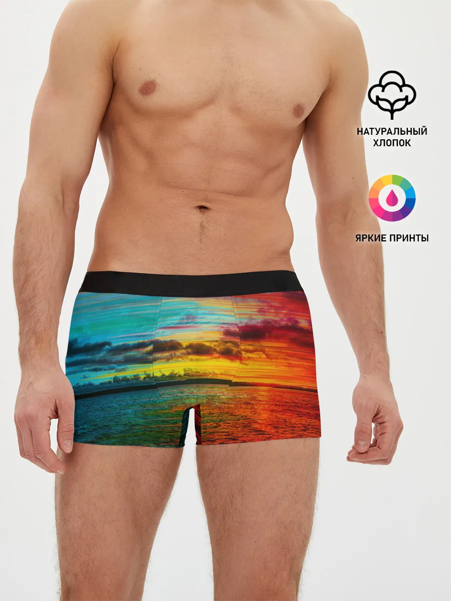 Мужские трусы боксеры / Glitch Sunset