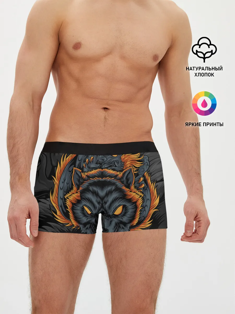 Мужские трусы боксеры / Волк и дракон