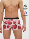 Мужские трусы боксеры / Узор Сердечки для влюбленных