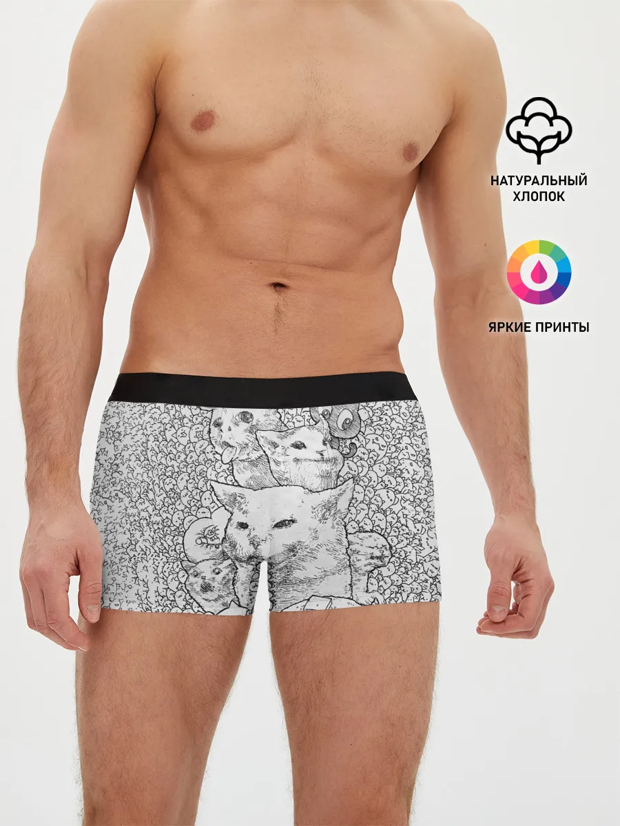 Мужские трусы боксеры / Коты мемы кошки