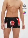 Мужские трусы боксеры / Черный Клевер с ярким красным куском