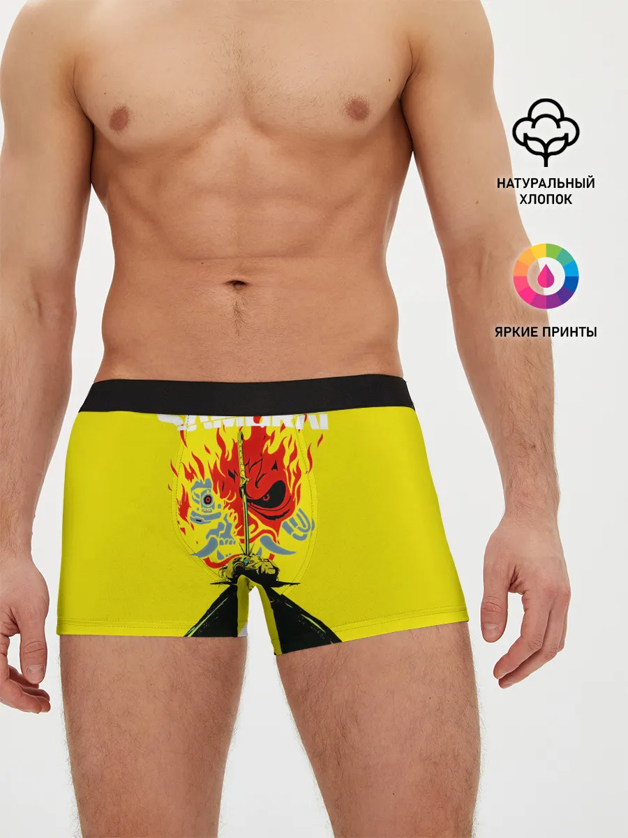 Мужские трусы боксеры / Киберпанк 2077 + Киану на спине