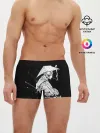 Мужские трусы боксеры / Самурай скелет с трубкой