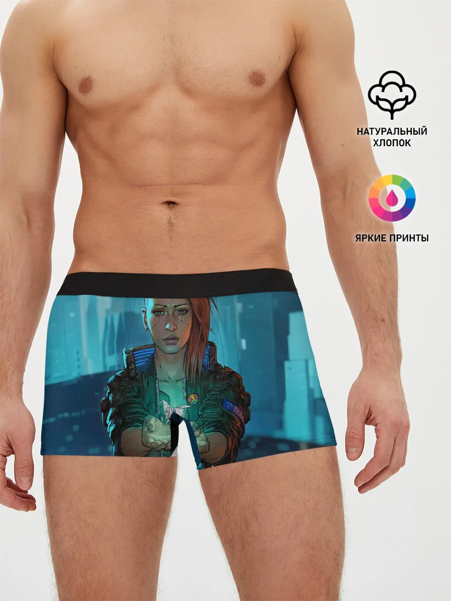 Мужские трусы боксеры / cuberpunk 2077 melisa