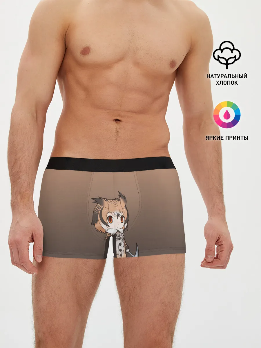 Мужские трусы боксеры / девочка сова с топром