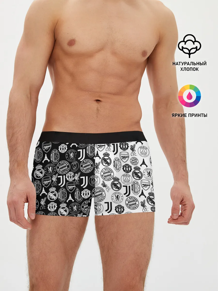 Мужские трусы боксеры / ЛОГОТИПЫ ФУТБОЛЬНЫХ КОМАНД