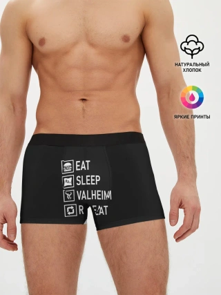 Мужские трусы боксеры / Eat/Sleep/Valheim/Repeat