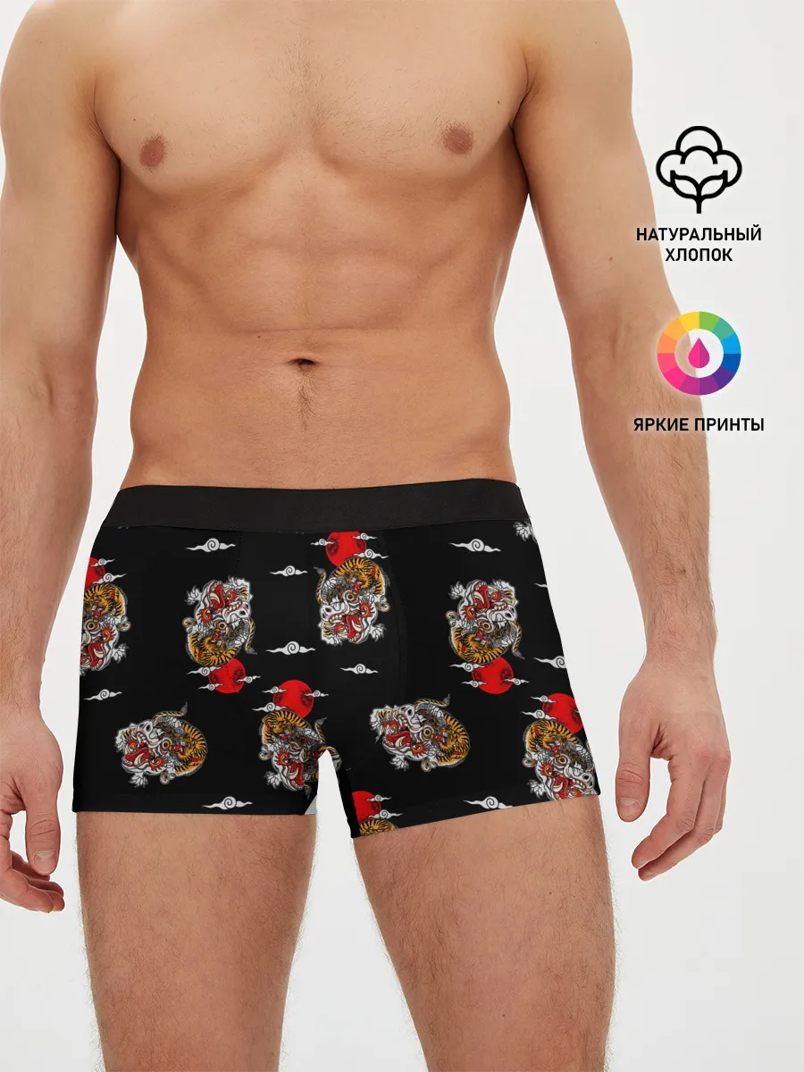 Мужские трусы боксеры / Японский стиль - тигры