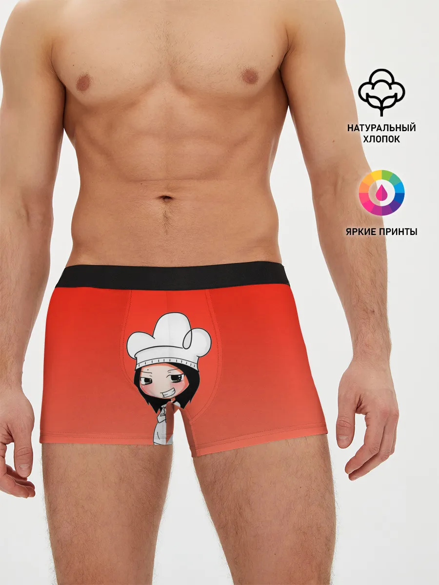 Мужские трусы боксеры / Повар девушка манга