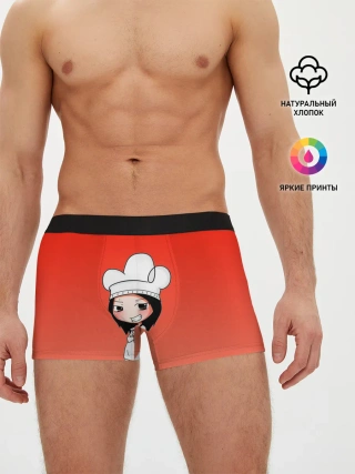 Мужские трусы боксеры / Повар девушка манга