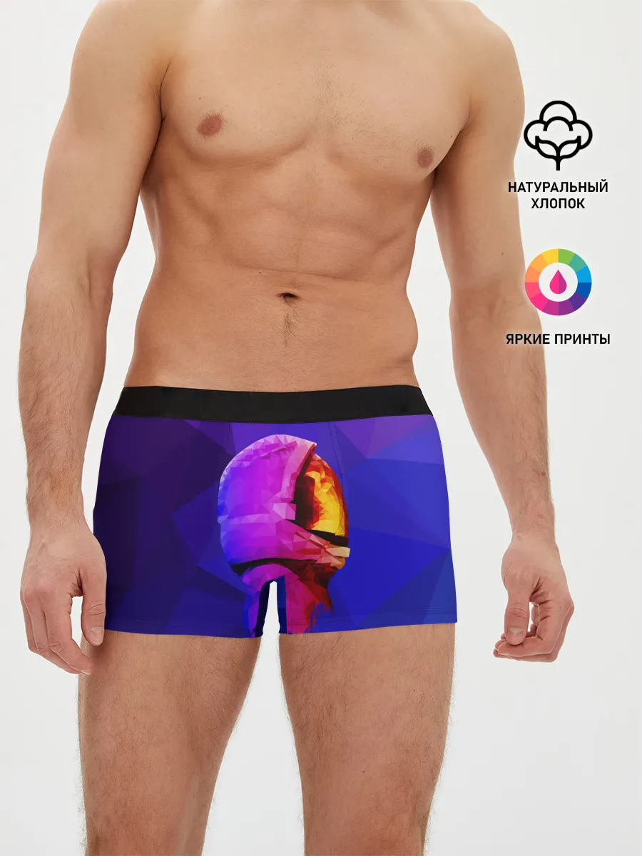 Мужские трусы боксеры / полигональный космонавт