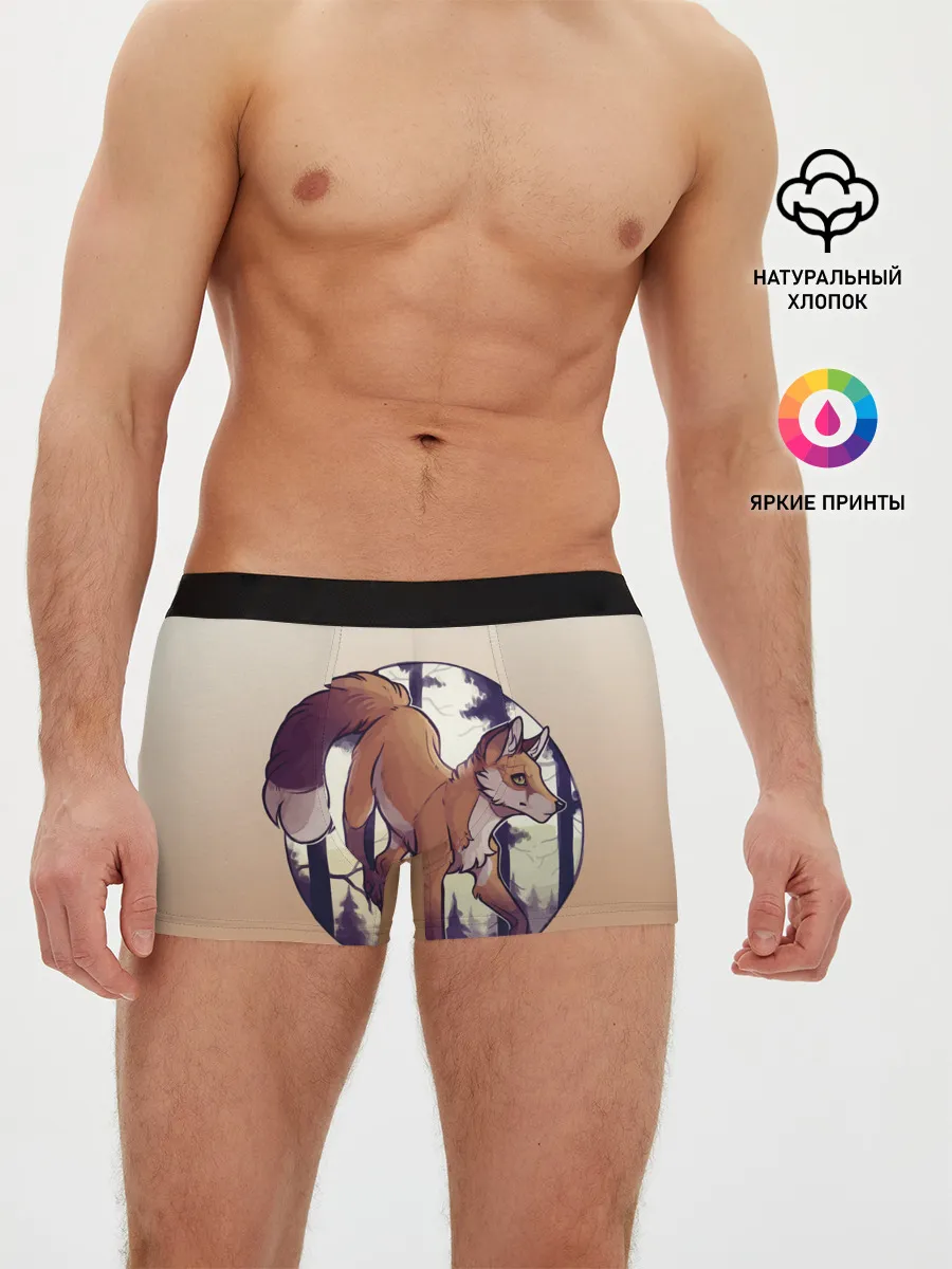 Мужские трусы боксеры / Лисица рисунок
