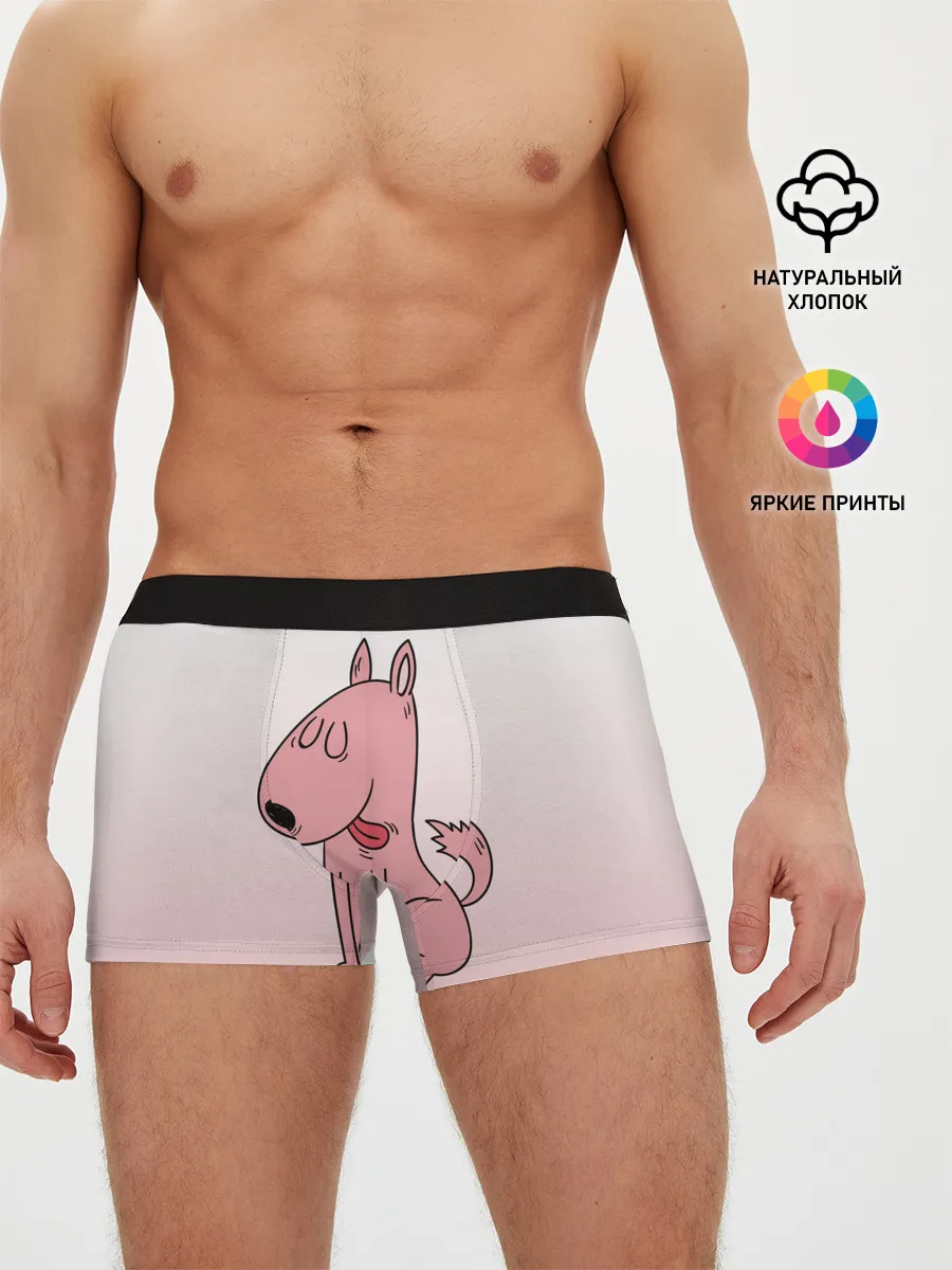 Мужские трусы боксеры / мультяшный мопс