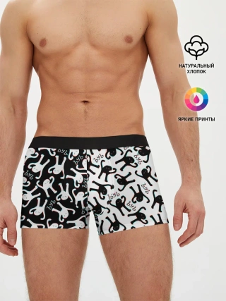 Мужские трусы боксеры / МЕМ КОТ ЪУЪ СЪУКА