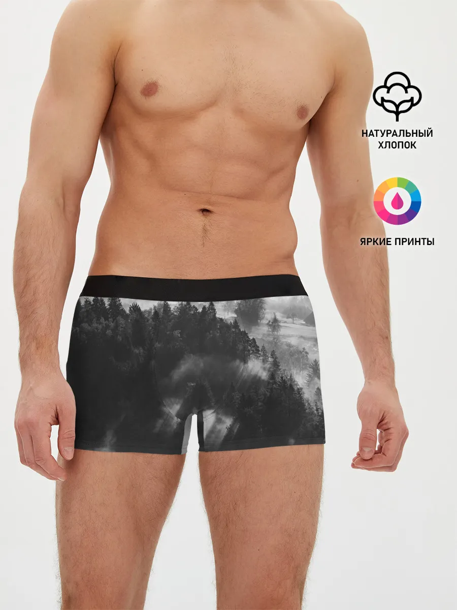 Мужские трусы боксеры / Туман в лесу