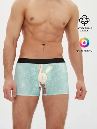 Мужские трусы боксеры / Зайчик с подарком