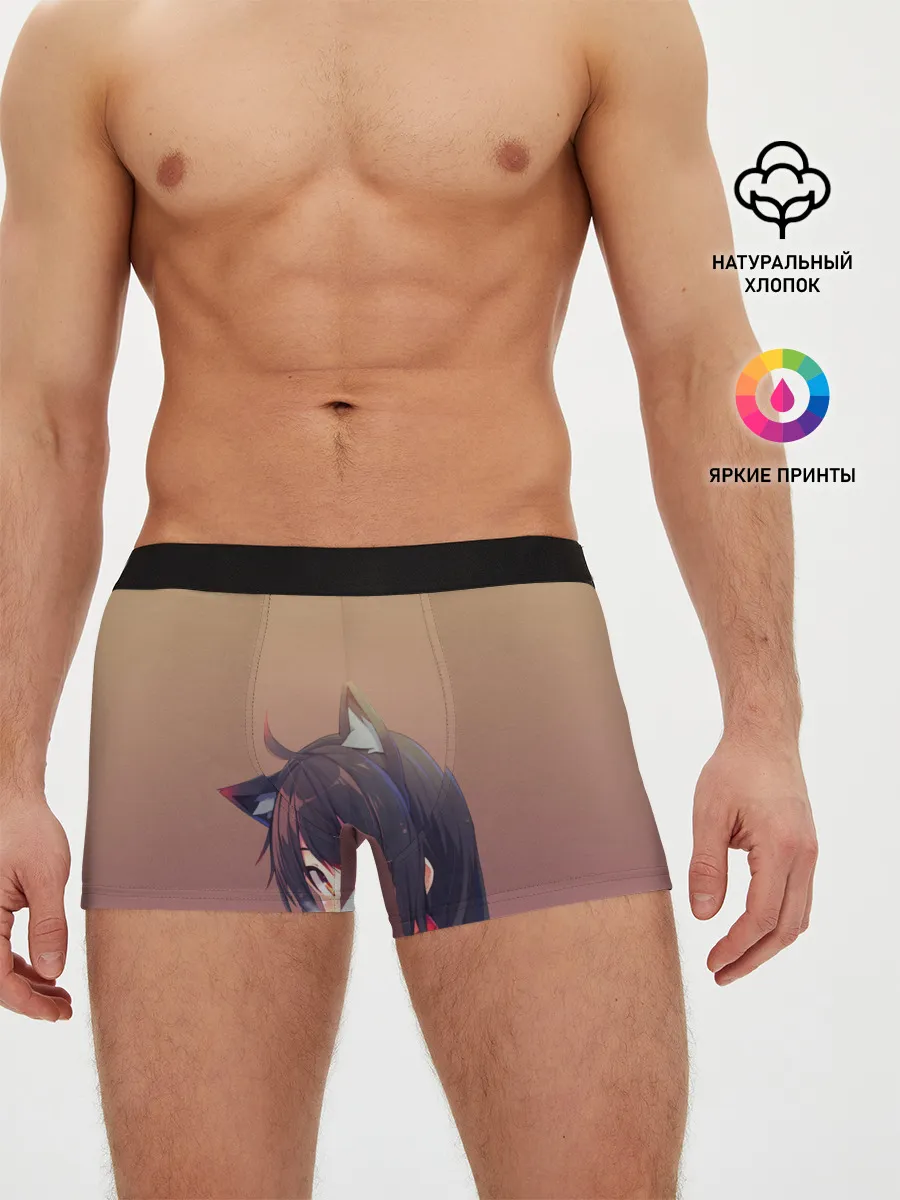 Мужские трусы боксеры / девочка ушки кофе