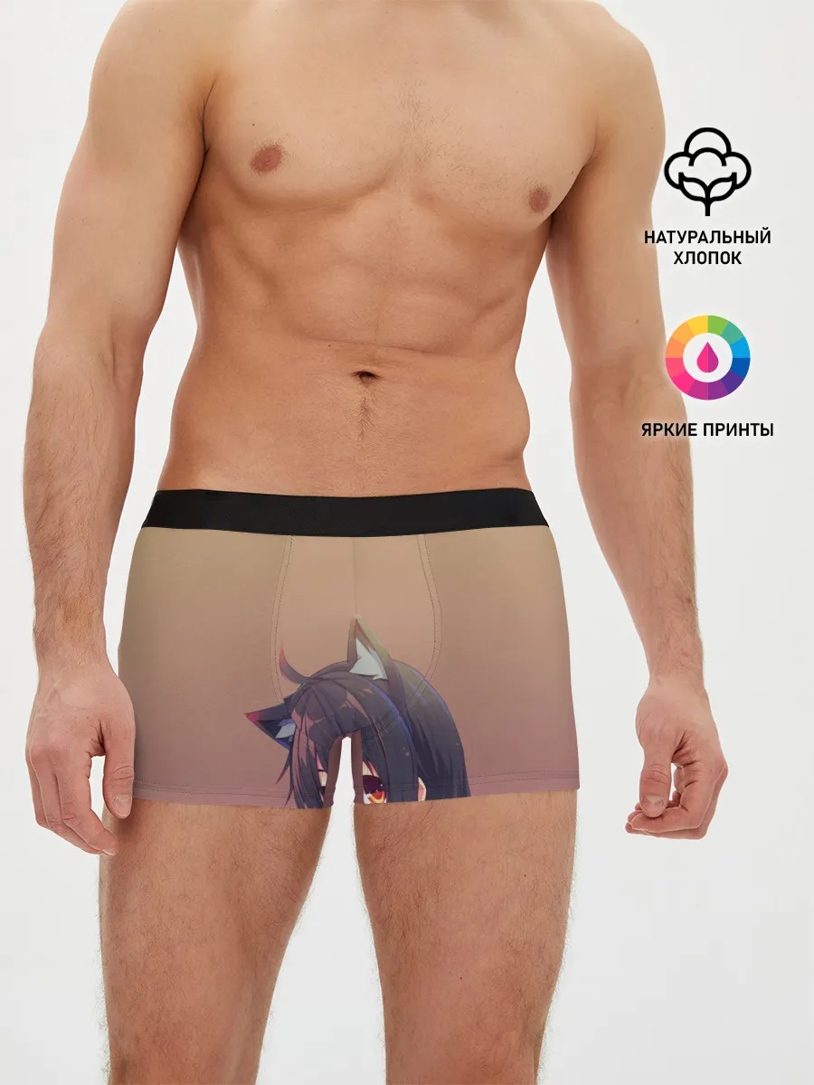 Мужские трусы боксеры / девочка ушки кофе