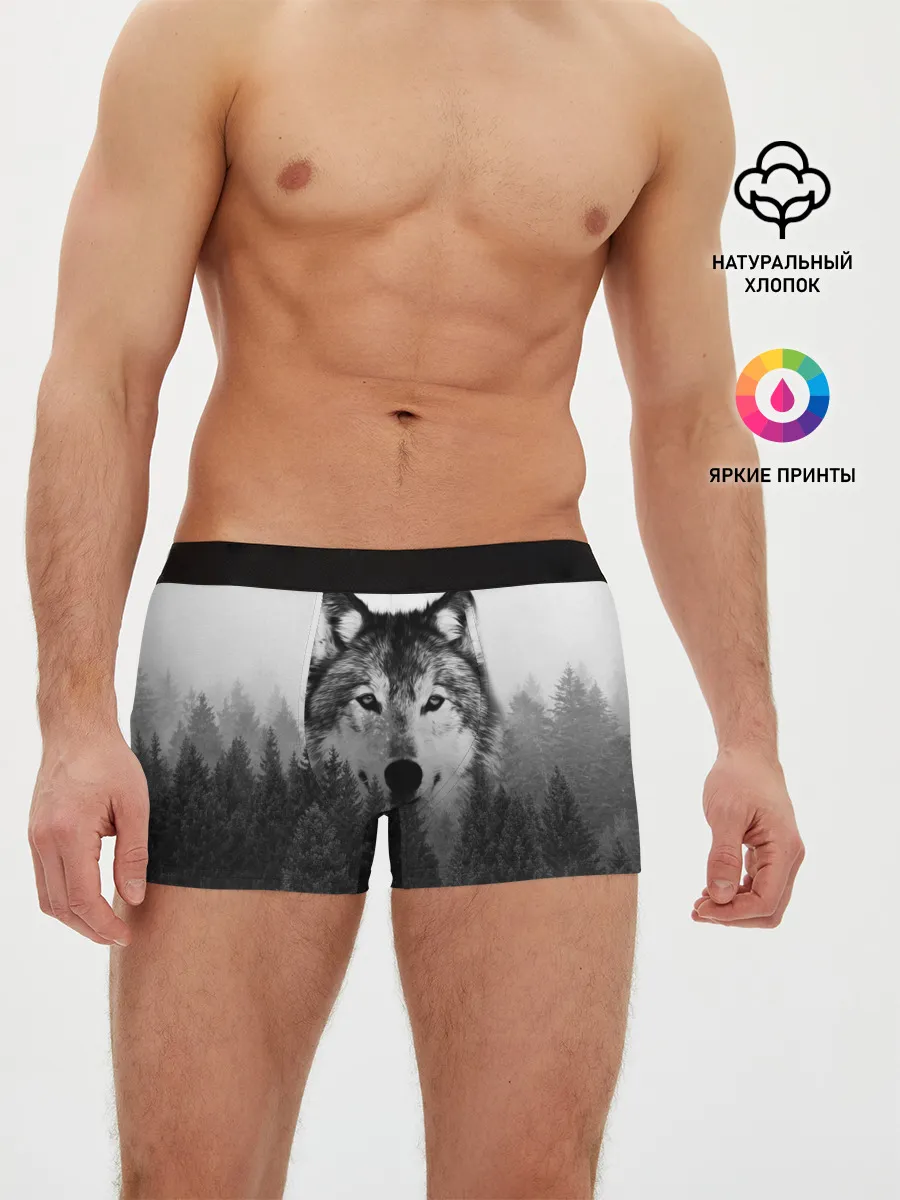 Мужские трусы боксеры / Волк