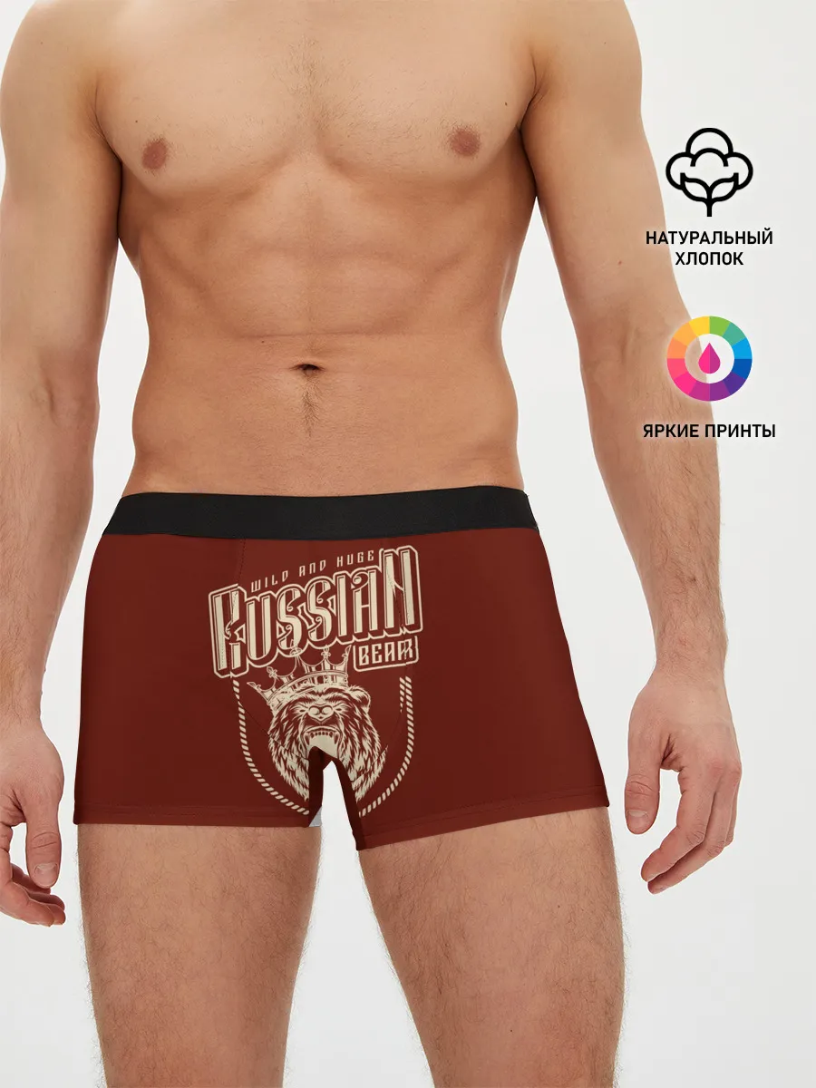 Мужские трусы боксеры / Русский медведь в короне