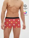 Мужские трусы боксеры / Сердечки на красном паттерн