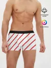Мужские трусы боксеры / Полосы красные на белом