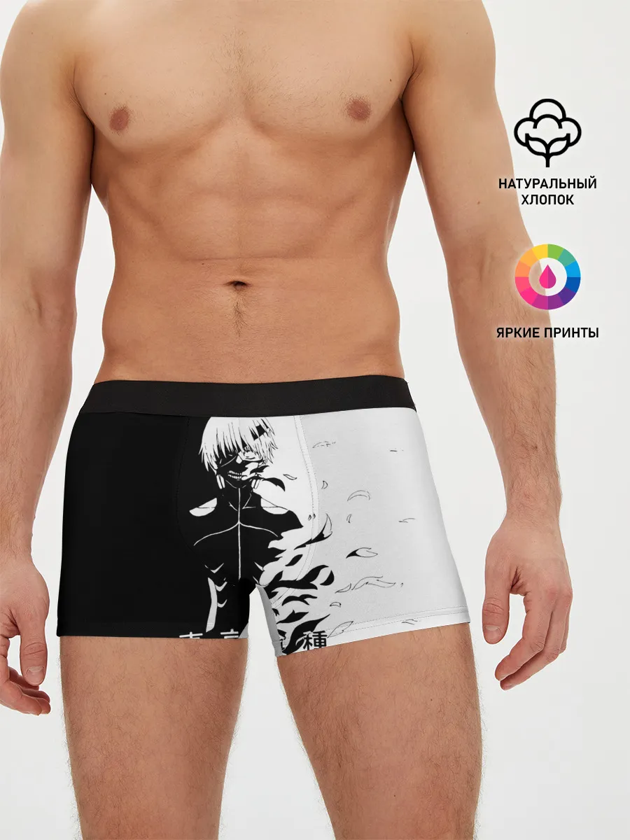Мужские трусы боксеры / Токийский гуль черно белый Кен