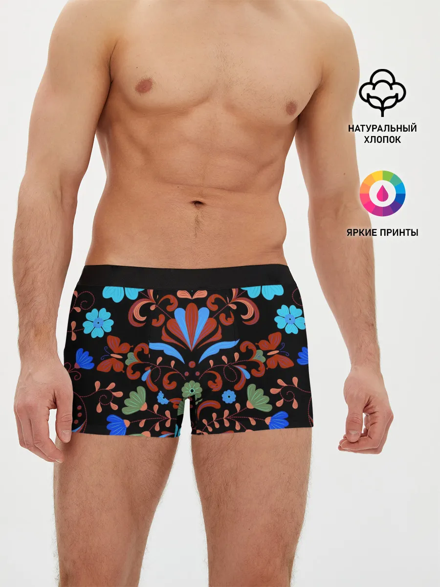 Мужские трусы боксеры / РОСПИСЬ ЦВЕТАМИ