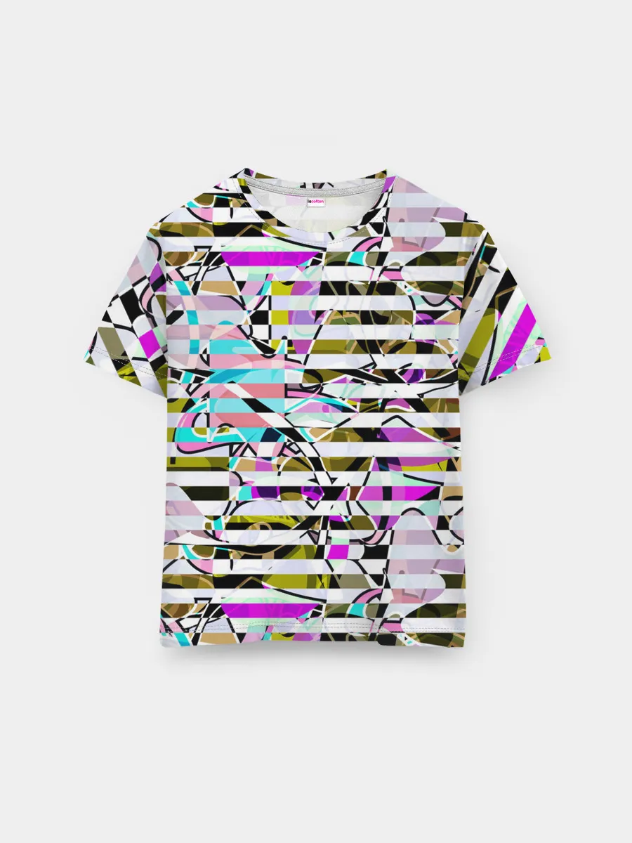 Мужская базовая футболка / Полосатый абстрактный узор