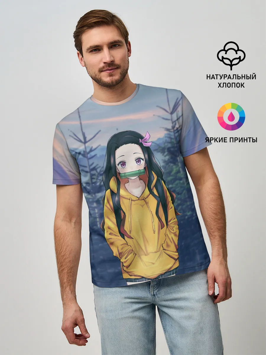 Мужская базовая футболка / Незуко