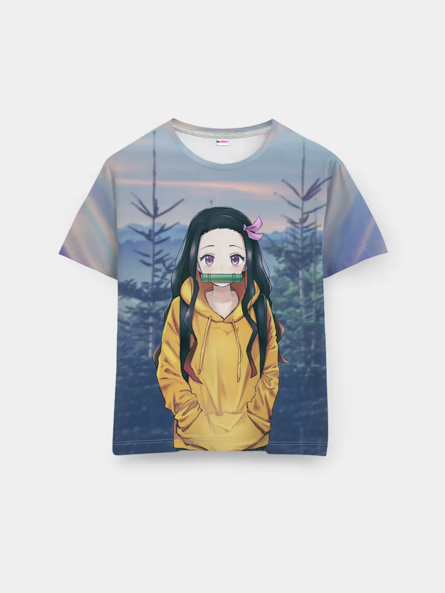 Мужская базовая футболка / Незуко