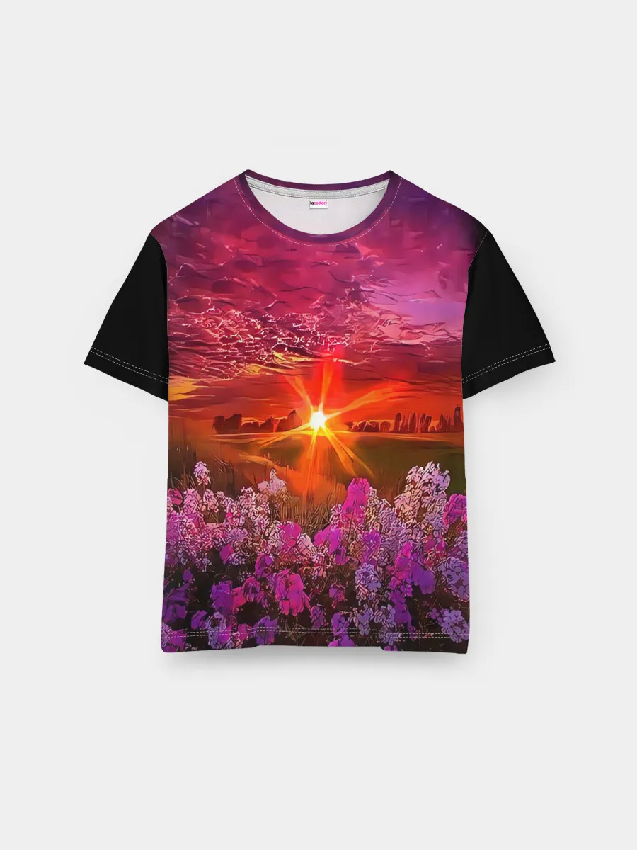 Мужская базовая футболка / МАЛИНОВЫЙ ЗАКАТ