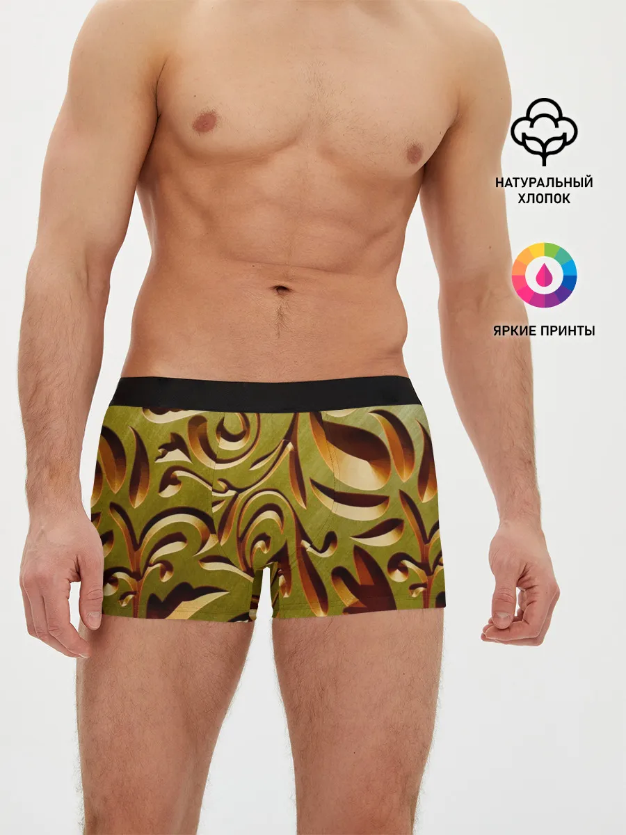 Мужские трусы боксеры / Вырез по дереву