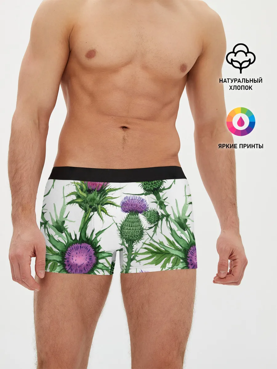 Мужские трусы боксеры / Цветок репейника