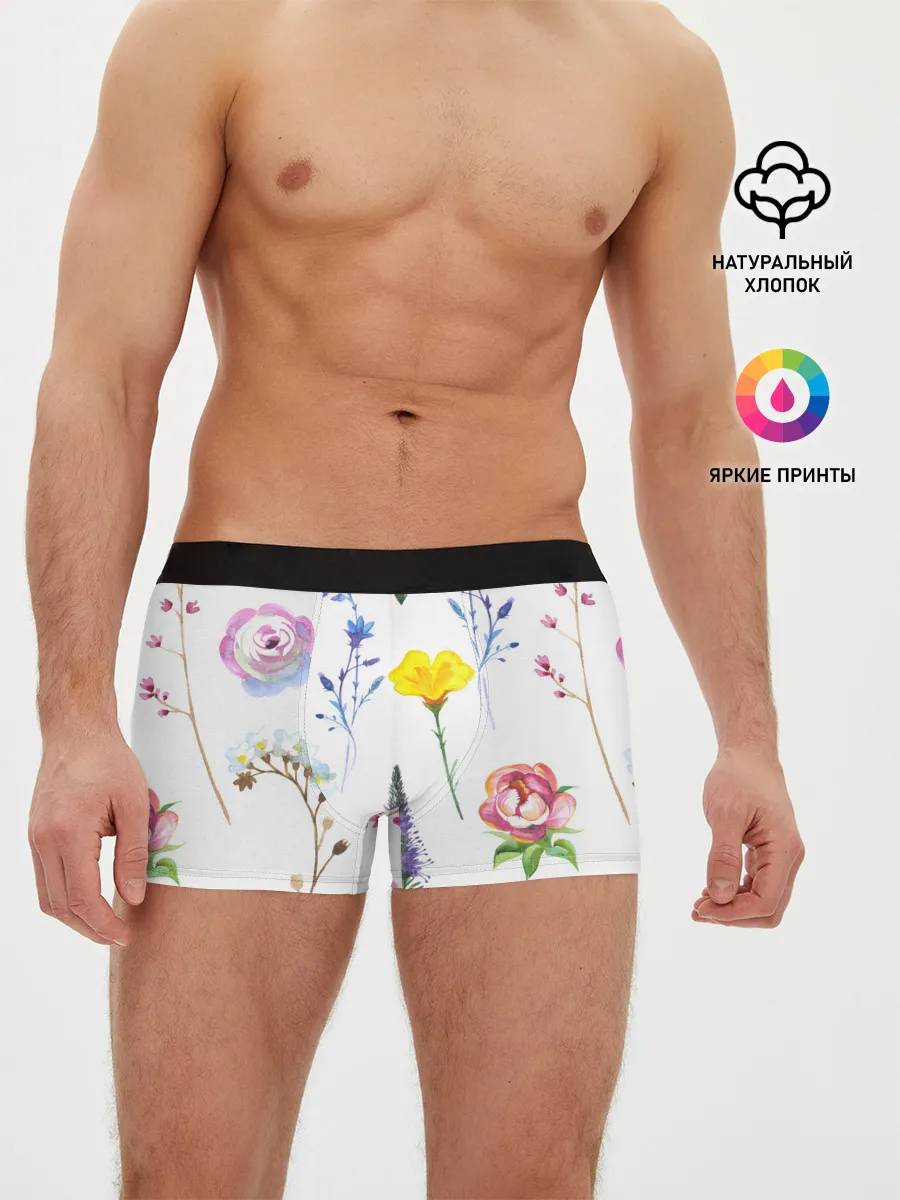 Мужские трусы боксеры / Полевые цветы